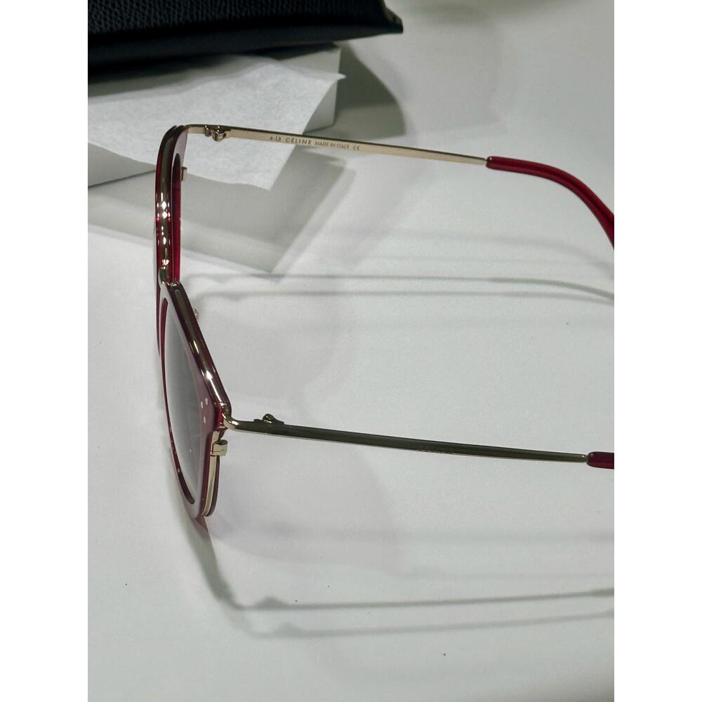 CELINE 56mm Round Sunglasses Red Shiny Red - Picture 7 of 12